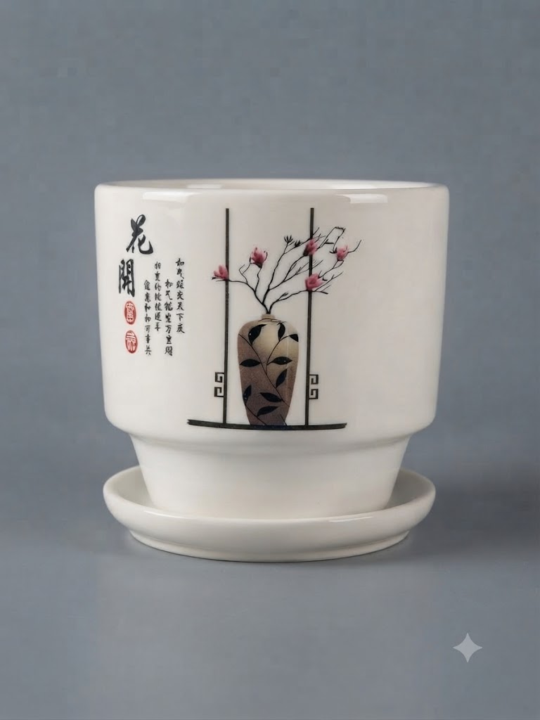 Chậu sứ họa tiết